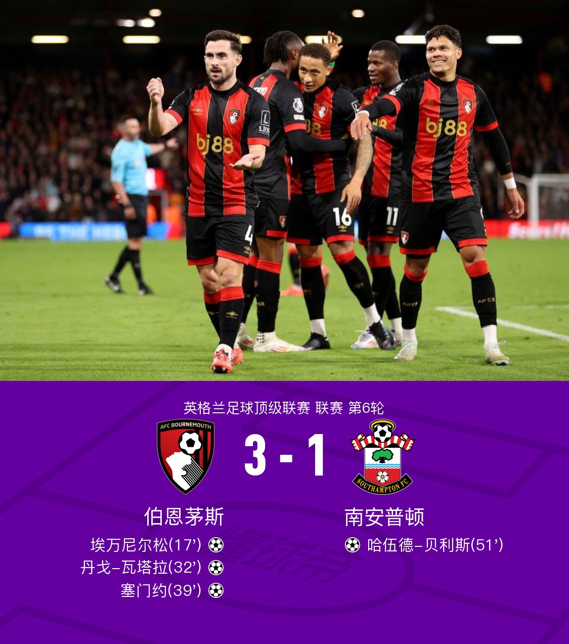 伯恩利客场力克南安普顿，喜迎三分的简单介绍